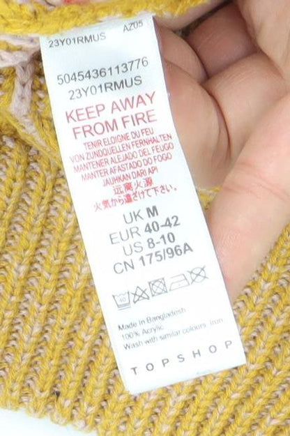 Womens UK Size M Topshop Yellow Pullover Jumper