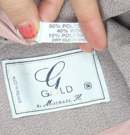 Womens UK Size 16 Gold by Michael H Regular Beige Blazer