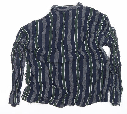 Womens UK Size 12 Mango Blue Basic Button-Up