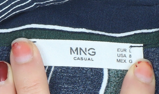 Womens UK Size 12 Mango Blue Basic Button-Up