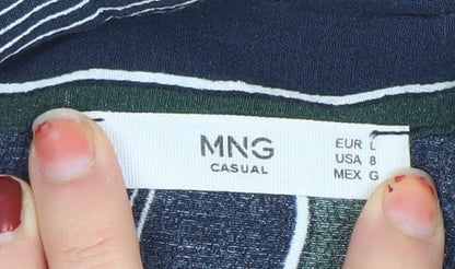 Womens UK Size 12 Mango Blue Basic Button-Up