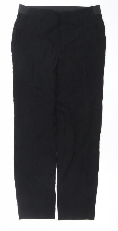 Womens UK Size 12 Gallery Regular Fit Casual Travel Black Trousers