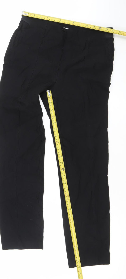 Womens UK Size 12 Gallery Regular Fit Casual Travel Black Trousers