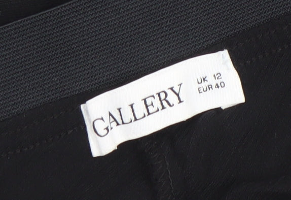 Womens UK Size 12 Gallery Regular Fit Casual Travel Black Trousers
