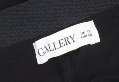 Womens UK Size 12 Gallery Regular Fit Casual Travel Black Trousers