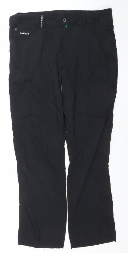 Mens UK Size 48 Chervo Regular Fit Casual Travel Sports Black Trousers