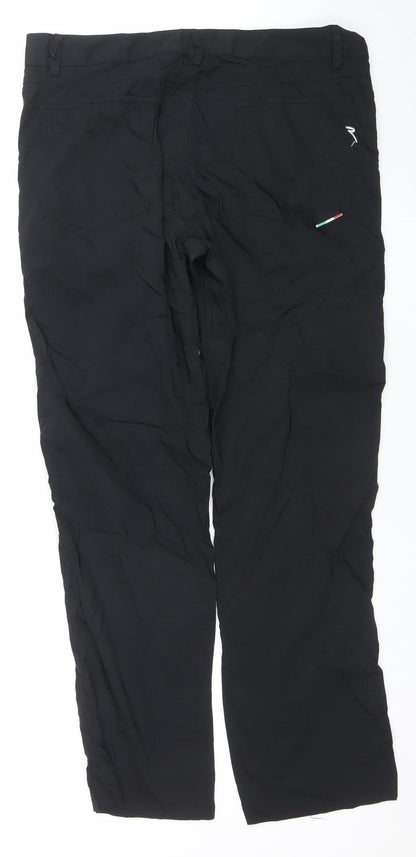 Mens UK Size 48 Chervo Regular Fit Casual Travel Sports Black Trousers