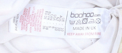Womens UK Size 10 Boohoo One-Piece Beige Bodysuit