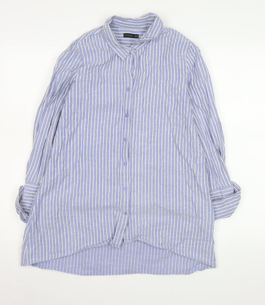 Cotton On Men Blue Striped Long Sleeve Button-Up Shirt XS