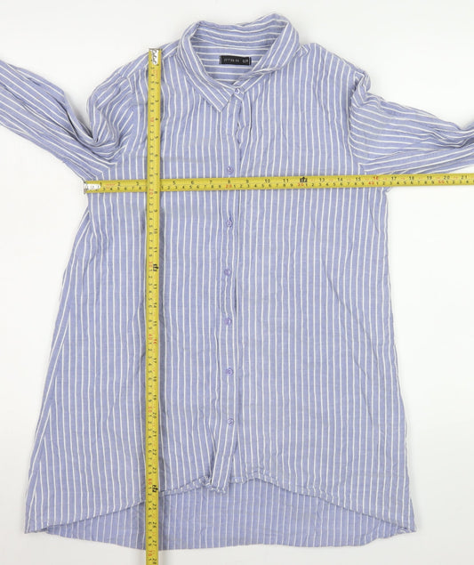 Cotton On Men Blue Striped Long Sleeve Button-Up Shirt XS
