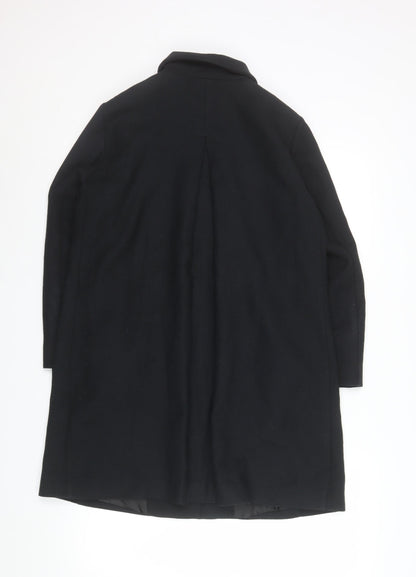 Womens UK Size 8 United Colors of Benetton Black Overcoat