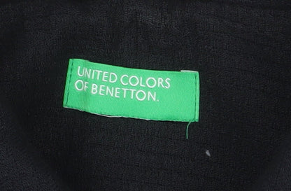 Womens UK Size 8 United Colors of Benetton Black Overcoat
