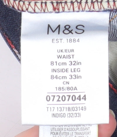 Mens UK Size M Marks and Spencer Classic Fit Straight Blue Jeans
