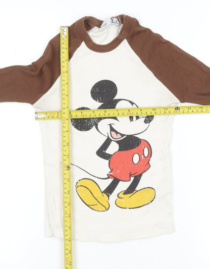 Womens UK Size XS Disney Brown Basic T-Shirt