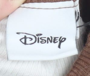 Womens UK Size XS Disney Brown Basic T-Shirt