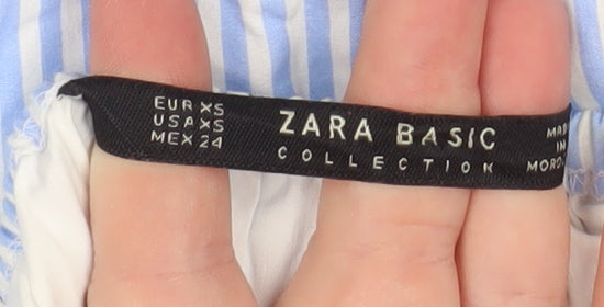 Womens UK Size XS Zara Blue Basic Blouse