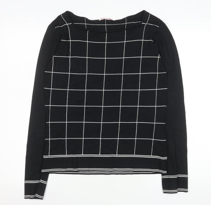 Womens UK Size 14 LTS Black Basic Blouse
