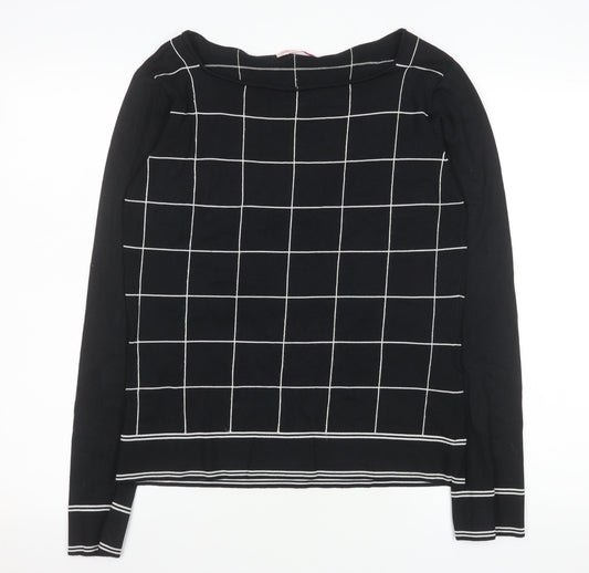 Womens UK Size 14 LTS Black Basic Blouse