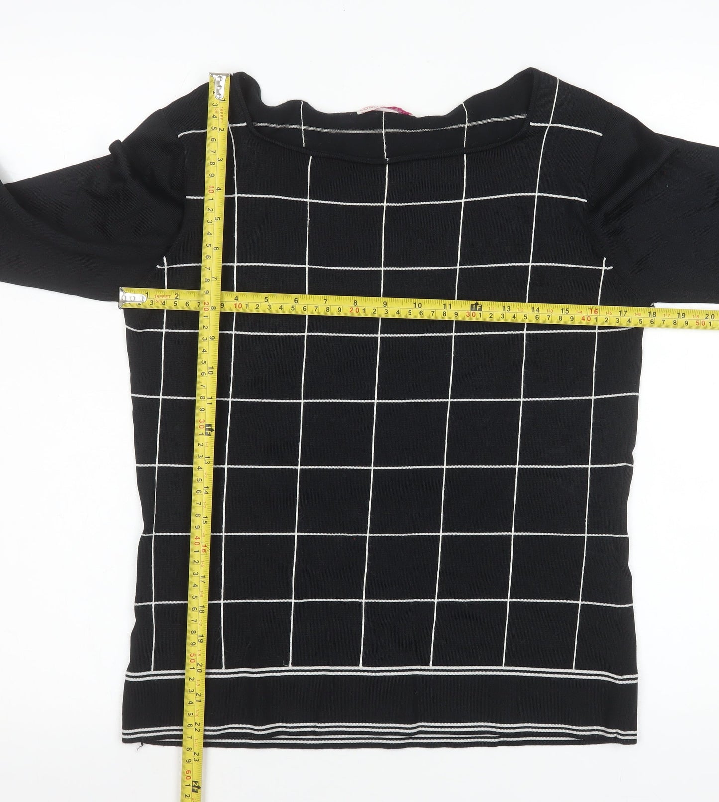 Womens UK Size 14 LTS Black Basic Blouse