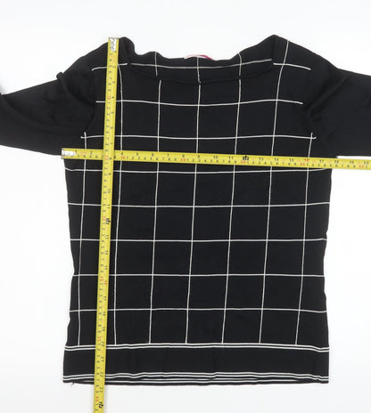 Womens UK Size 14 LTS Black Basic Blouse