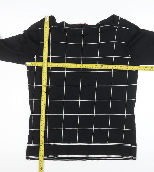 Womens UK Size 14 LTS Black Basic Blouse