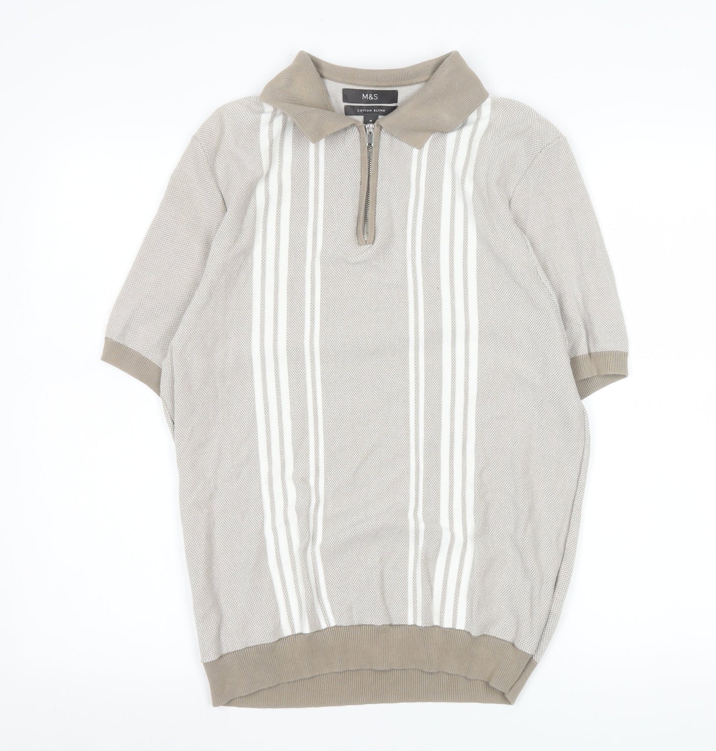 Mens UK Size M Marks and Spencer Cotton Blend Polo Shirt