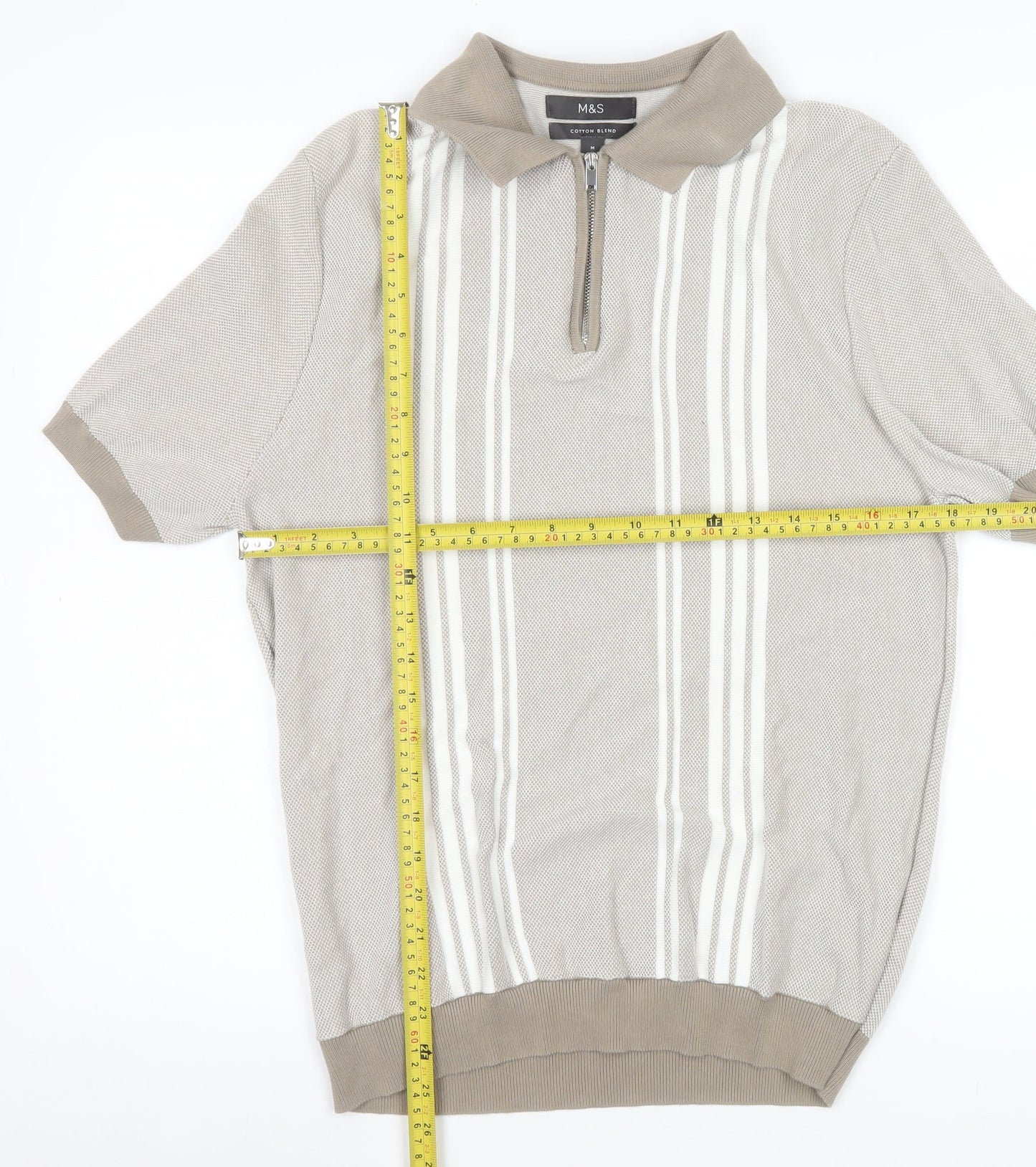 Mens UK Size M Marks and Spencer Cotton Blend Polo Shirt