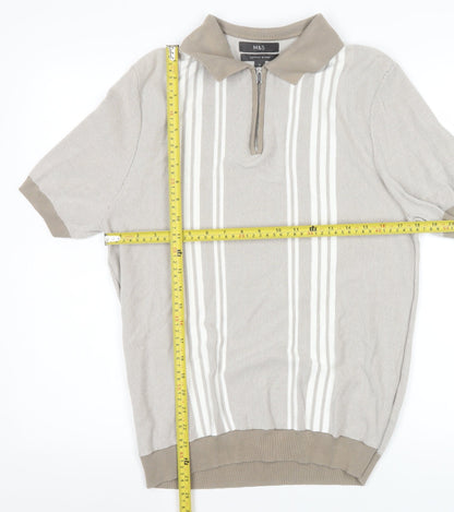 Mens UK Size M Marks and Spencer Cotton Blend Polo Shirt
