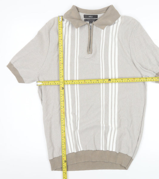 Mens UK Size M Marks and Spencer Cotton Blend Polo Shirt