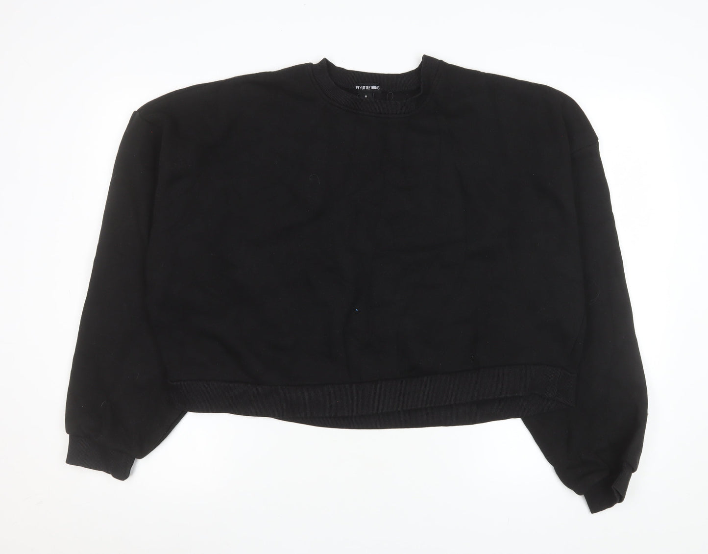 Womens UK Size M PRETTYLITTLETHING Black Pullover Sweatshirt