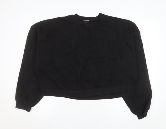Womens UK Size M PRETTYLITTLETHING Black Pullover Sweatshirt