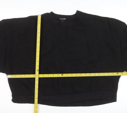 Womens UK Size M PRETTYLITTLETHING Black Pullover Sweatshirt