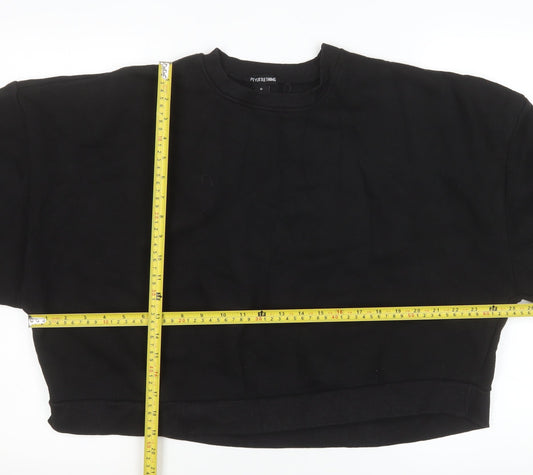 Womens UK Size M PRETTYLITTLETHING Black Pullover Sweatshirt