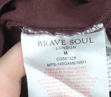 Mens UK Size M Brave Soul Brown  T-Shirt