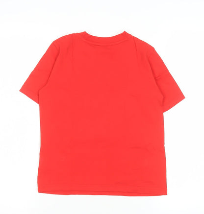 Boys UK Size 6-7 Years adidas Red Basic T-Shirt