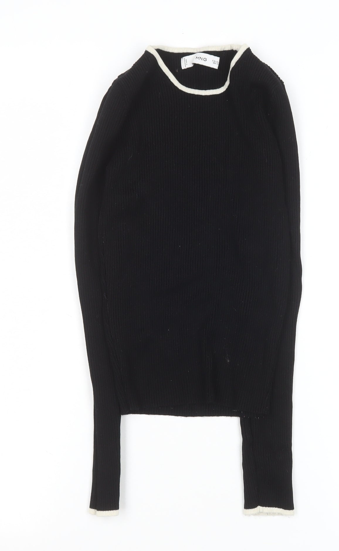 Womens UK Size XS MNG Black Basic Blouse