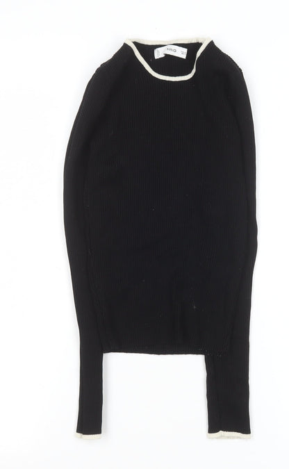 Womens UK Size XS MNG Black Basic Blouse
