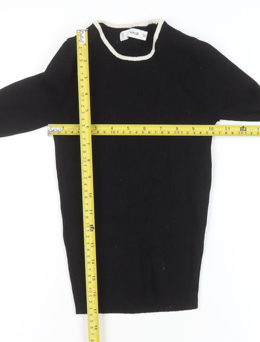 Womens UK Size XS MNG Black Basic Blouse