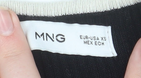 Womens UK Size XS MNG Black Basic Blouse