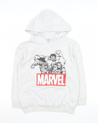 Boys UK Size 9-10 Years Marvel Grey Pullover Hoodie