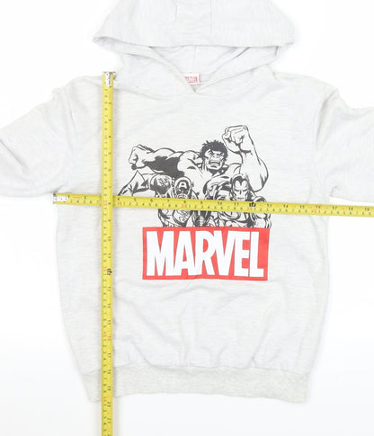 Boys UK Size 9-10 Years Marvel Grey Pullover Hoodie