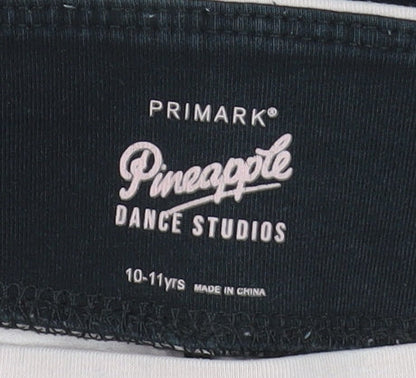 Pineapple Girls Black & Pink Ankle Leggings 10-11 Years Dance Activewear