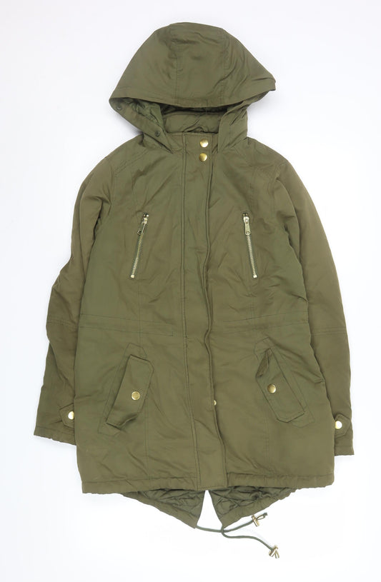 Womens UK Size 8 Authentic Green Parka Coat