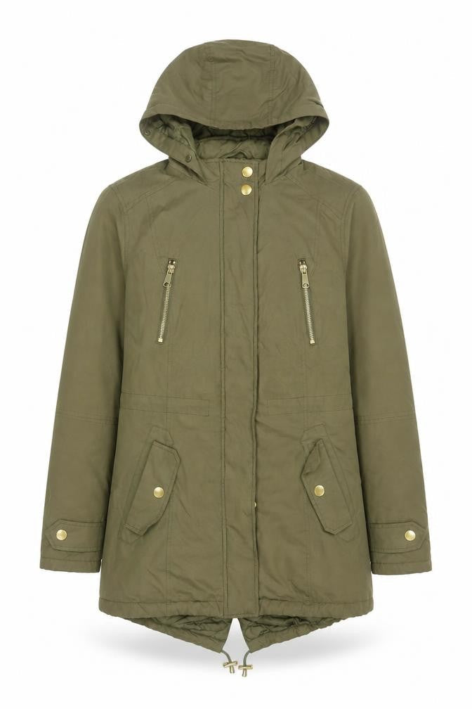Womens UK Size 8 Authentic Green Parka Coat