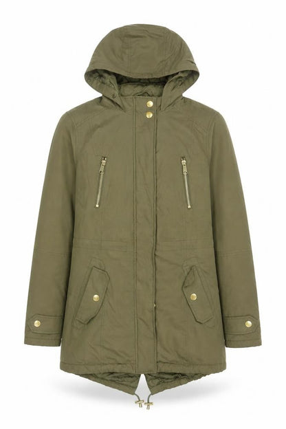 Womens UK Size 8 Authentic Green Parka Coat