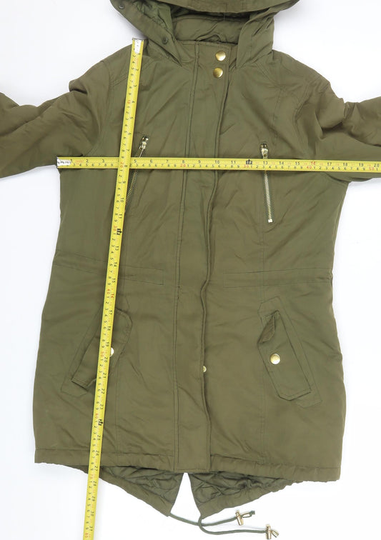 Womens UK Size 8 Authentic Green Parka Coat
