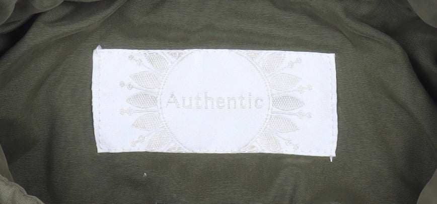 Womens UK Size 8 Authentic Green Parka Coat