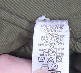 Womens UK Size 8 Authentic Green Parka Coat
