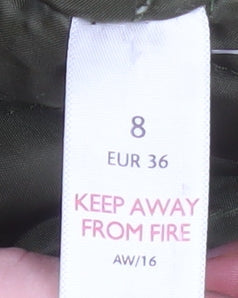 Womens UK Size 8 Authentic Green Parka Coat