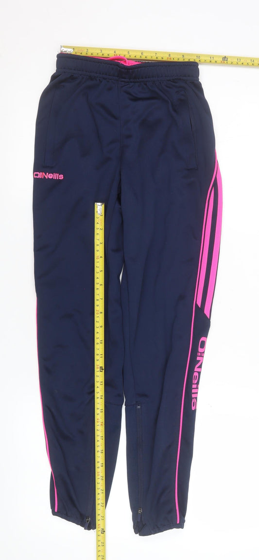 O'Neills Girls Blue Track Pants 10-11 Years Polyester Zip Joggers